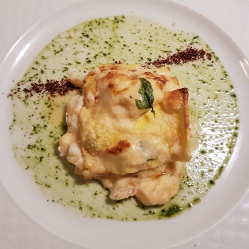 lasagnetta di gamberi rossi